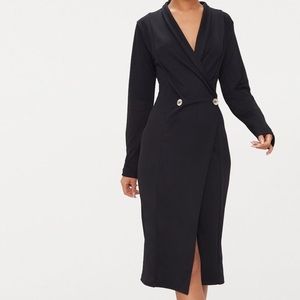 Dresses | Black Tuxedo Midi Dress Size 